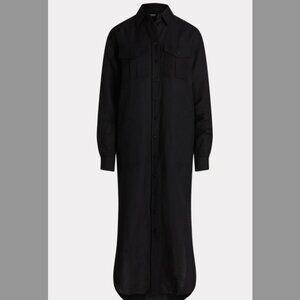 RALPH LAUREN Black Label Linen-Blend Shirtdress Black 16